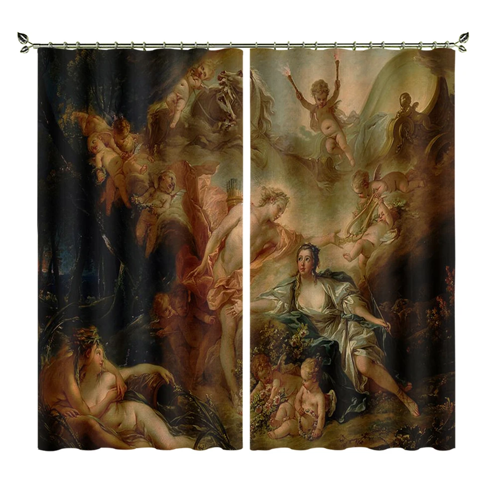 Dark Oil painting style Virgin Mother And Child's Clear And High-quality Heat-insulating Shading Material Curtains For Bedroom
Dark Oil painting style Virgin Mother And Child's Clear And High-quality Heat-insulating Shading Material Curtains For Bedroom