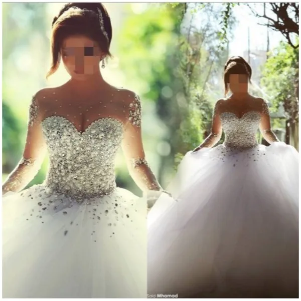 Long Sleeve Wedding Dresses 2020 Bridal Gowns with Lace up Luxurious Crystal Rhinestone Sheer Straps Ball Gown Bridal Gown
Long Sleeve Wedding Dresses 2020 Bridal Gowns with Lace up Luxurious Crystal Rhinestone Sheer Straps Ball Gown Bridal Gown