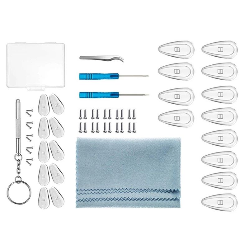 5 Pairs of Screw-in Air Bag Glasses Nose Pad Set & 5 Pairs Glasses Nose Pad Set with Repair Kit Screws and Screwdriver
5 Pairs of Screw-in Air Bag Glasses Nose Pad Set & 5 Pairs Glasses Nose Pad Set with Repair Kit Screws and Screwdriver