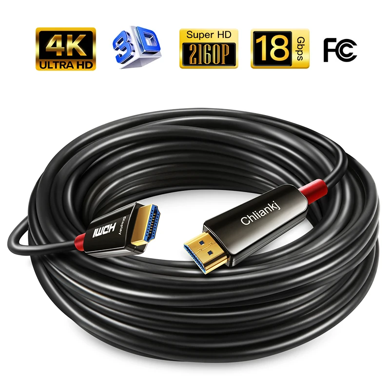 Фото Оптический кабель Lungfish HDMI совместимый 2 0 дюйма 4k 60 Гц HDR для HD ТВ - купить