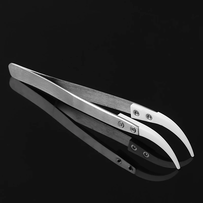 P9YB Stainless Steel Handle Ceramic Heat Resistant Tip Curved Tips Tweezers Black
P9YB Stainless Steel Handle Ceramic Heat Resistant Tip Curved Tips Tweezers Black