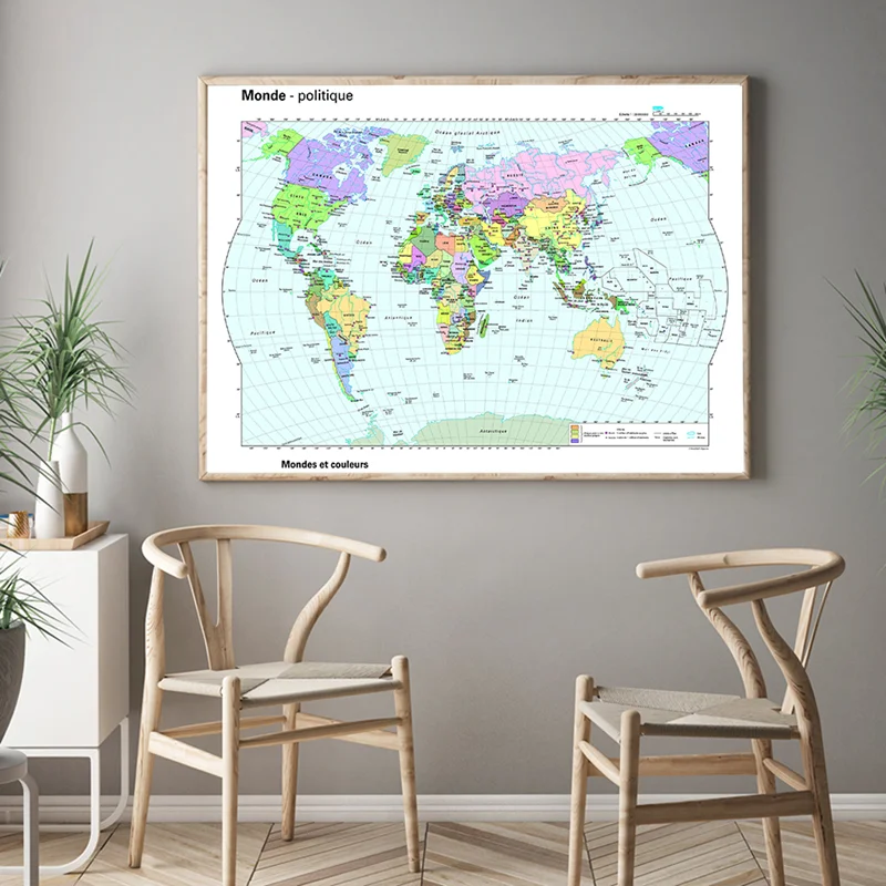 Deluxe Decoration World Map In French 90*60cm Personalized Political Map Room Home Wall Stickers Education Office Supplies
Deluxe Decoration World Map In French 90*60cm Personalized Political Map Room Home Wall Stickers Education Office Supplies