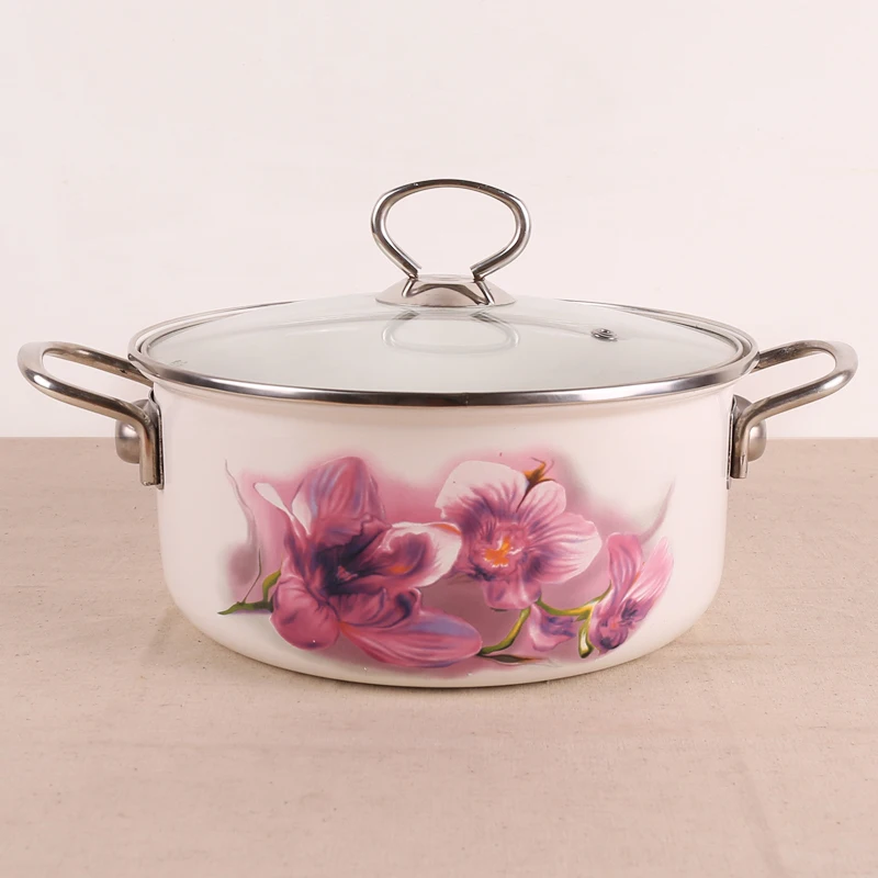 European style porcelain enamel thickening double ears soup stainless steel handle glass lid stewpot stockpot saucepan 22cm
European style porcelain enamel thickening double ears soup stainless steel handle glass lid stewpot stockpot saucepan 22cm