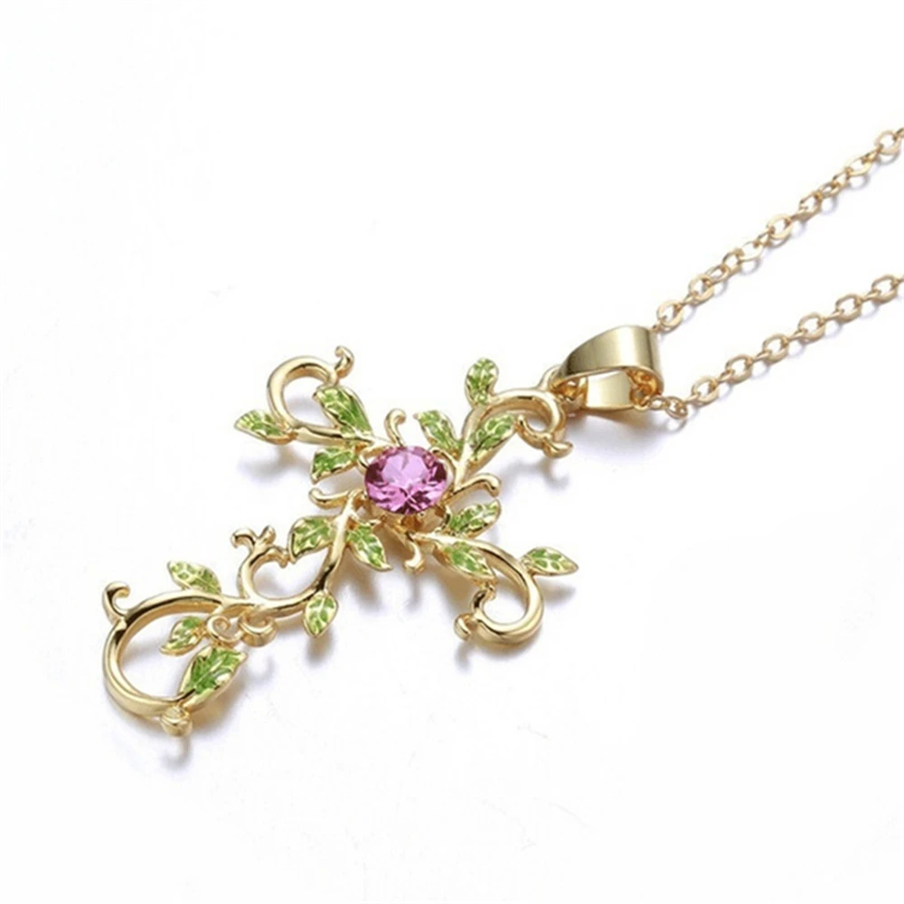 Creative Leaf Winding Cross Pendant Necklace For Women Diamond Clavicle Chain Fashion Jewelry Gift
Creative Leaf Winding Cross Pendant Necklace For Women Diamond Clavicle Chain Fashion Jewelry Gift