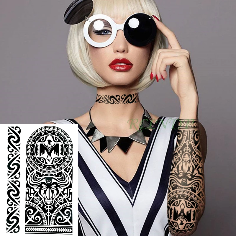 Waterproof Temporary Tattoo Sticker Cool Tribal Totem Fake Tatto Flash Tatoo Tatouage Stickers Hand Arm Leg for Girl Women Men 
Waterproof Temporary Tattoo Sticker Cool Tribal Totem Fake Tatto Flash Tatoo Tatouage Stickers Hand Arm Leg for Girl Women Men