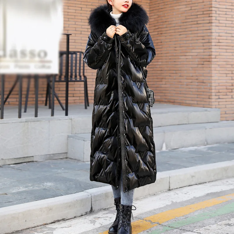 Winter 2020 new thickened and extended hat super long cotton padded clothes women's Korean loose bright face down jacket
Winter 2020 new thickened and extended hat super long cotton padded clothes women's Korean loose bright face down jacket