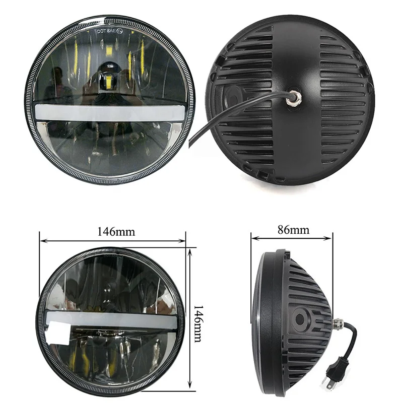 New 5.75" LED Headlight DRL Halo Ring Motorcycle Projector Angel eye 5 3/4"Headlamp For Sportster 883 Dyna Sportster Softail
New 5.75" LED Headlight DRL Halo Ring Motorcycle Projector Angel eye 5 3/4"Headlamp For Sportster 883 Dyna Sportster Softail