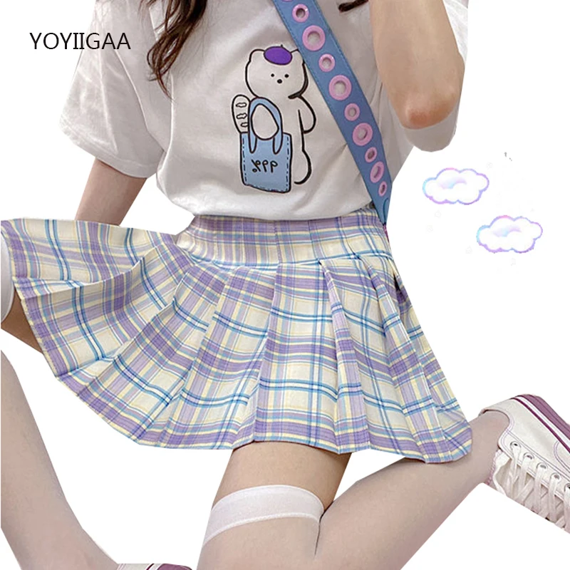 Purple Women Pleated Skirt Summer High Waist Woman Skirts Harajuku Kawaii Female Plaid Skirt Preppy Style Ladies Mini Skirts
Purple Women Pleated Skirt Summer High Waist Woman Skirts Harajuku Kawaii Female Plaid Skirt Preppy Style Ladies Mini Skirts