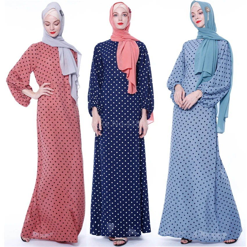 New Solid Islamic Woman Muslim Dress Abaya Dubai Ramadan Mubarak Ramadan Brair Spot Print Trumpet Sleeve Party Robe Kaftan Hijab
New Solid Islamic Woman Muslim Dress Abaya Dubai Ramadan Mubarak Ramadan Brair Spot Print Trumpet Sleeve Party Robe Kaftan Hijab