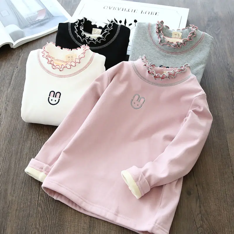 Girls' Clothing 2021 Autumn And Winter Clothing Plus Velvet Children's Long-sleeved Sweet T-shirt Bottoming Shirt Thickened
Girls' Clothing 2021 Autumn And Winter Clothing Plus Velvet Children's Long-sleeved Sweet T-shirt Bottoming Shirt Thickened
