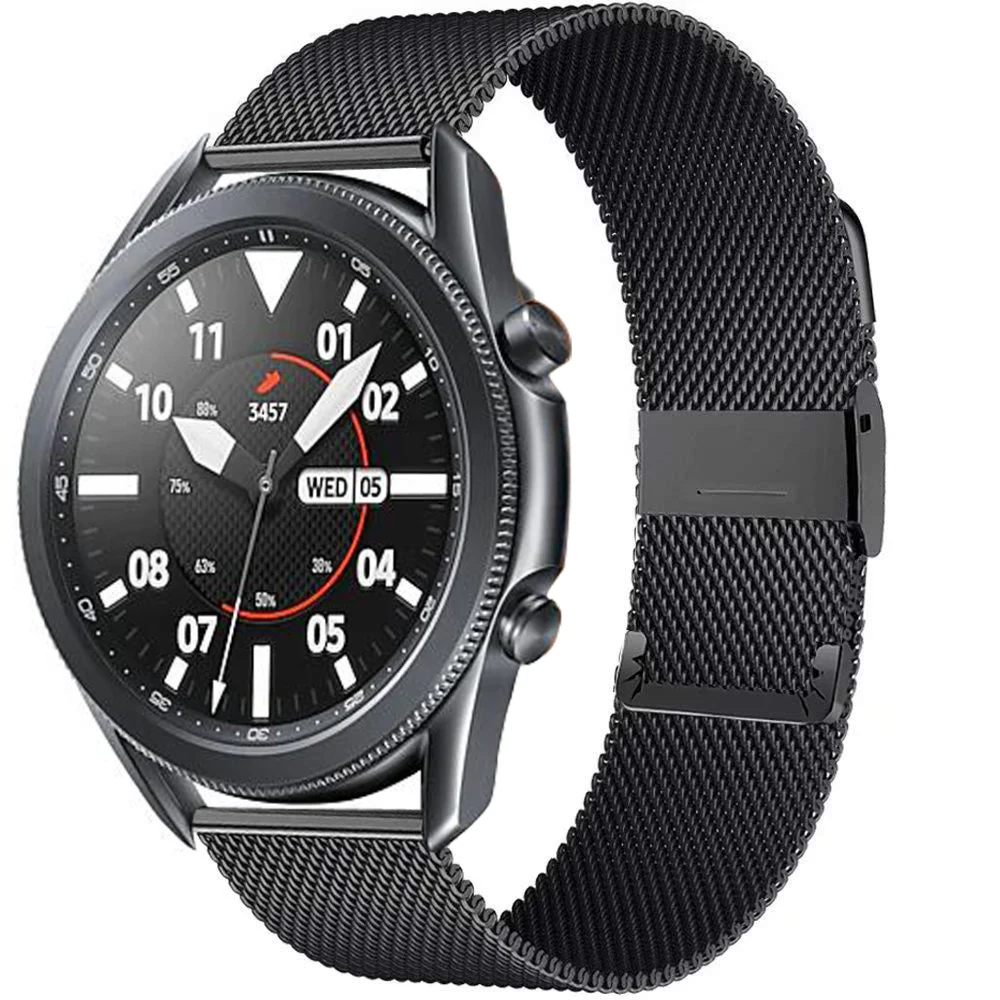 

Milanese strap For Samsung Galaxy watch 3 45mm 41mm/Active 2 46mm/42mm Gear S3 Frontier 20mm 22mm bracelet Huawei GT/2/2e band