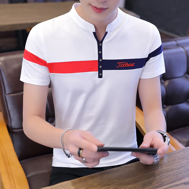 2021 hot style Summer Short Sleeve T-Shirt for Men's Korean Stand Collars Polo Shirt for Men's Youth Top Half Sleeve
2021 hot style Summer Short Sleeve T-Shirt for Men's Korean Stand Collars Polo Shirt for Men's Youth Top Half Sleeve
