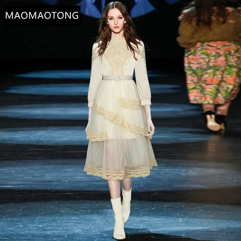 Women's Clothing Fashion Dress Spring Women Dress Stand Collar Embroidery Belt Mesh Lace Cascading Ruffle High Quality Dresses
Women's Clothing Fashion Dress Spring Women Dress Stand Collar Embroidery Belt Mesh Lace Cascading Ruffle High Quality Dresses