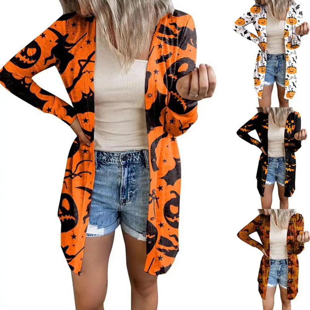 Women Halloween Cardigan Pumpkin Print Long Sleeve Women Coat Autumn Buttons Closure Long Cardigan Coat Streetwear Plus Size
Women Halloween Cardigan Pumpkin Print Long Sleeve Women Coat Autumn Buttons Closure Long Cardigan Coat Streetwear Plus Size