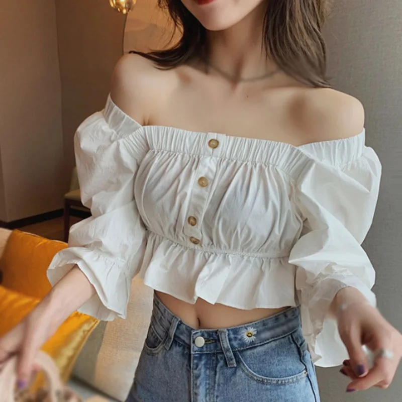 French Style Elegant Ruffled Square Neck Blouses Female Sweet Retro Puff Sleeve Shirts Summer Ladies Short Top
French Style Elegant Ruffled Square Neck Blouses Female Sweet Retro Puff Sleeve Shirts Summer Ladies Short Top