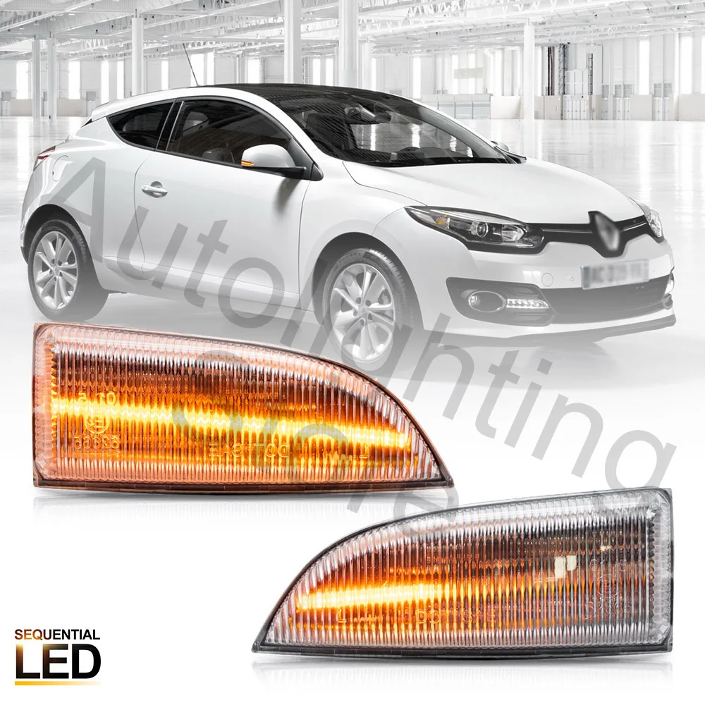 

2X For Renault Megane III Laguna Grand Scenic Fluence Latitude 10-15 Led Side Mirror Blinker Indicator Lamps Turn Signal Lights