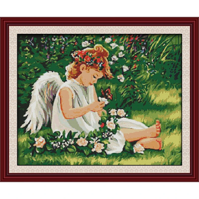 Joy Sunday Angel On Greenery Chinese Cross Stitch Kits Ecological Cotton Stamped Printed 14 11CT DIY Wedding Decoration For Home
Joy Sunday Angel On Greenery Chinese Cross Stitch Kits Ecological Cotton Stamped Printed 14 11CT DIY Wedding Decoration For Home
