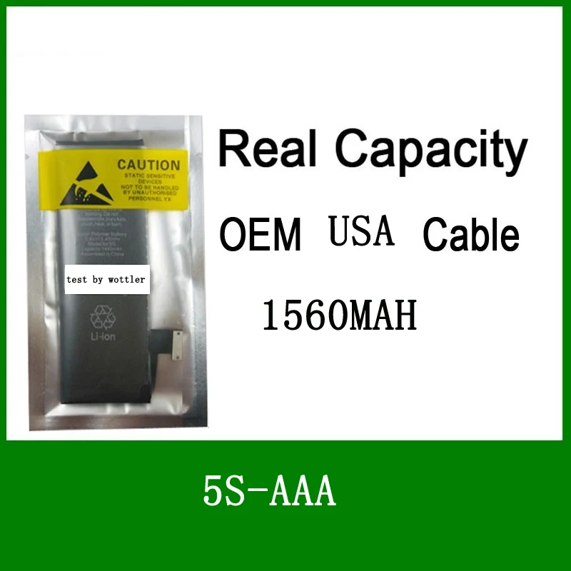 10pcs/lot Real Capacity 1560mAh Core Protection board 3.7V Zero cyclic Battery for iPhone 5S 5GS replacement repair parts 5S-AAA
10pcs/lot Real Capacity 1560mAh Core Protection board 3.7V Zero cyclic Battery for iPhone 5S 5GS replacement repair parts 5S-AAA