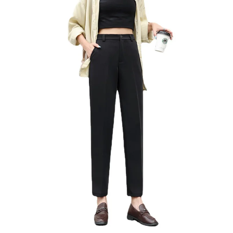 Summer New Suit Harem Pants Women Slimming Casual Cropped Pants High Waist Ankle-Tied Large Size Draping Cigarette Pants
Summer New Suit Harem Pants Women Slimming Casual Cropped Pants High Waist Ankle-Tied Large Size Draping Cigarette Pants