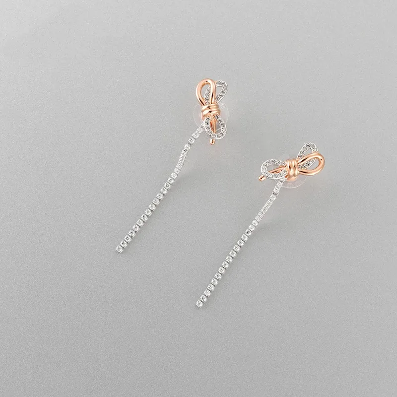 Trendy fashion S925 silver bow element romantic and charming mixed color crystal earrings high-quality exquisite gift for women
Trendy fashion S925 silver bow element romantic and charming mixed color crystal earrings high-quality exquisite gift for women