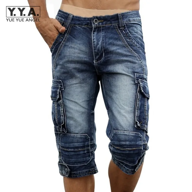 Summer Vintage Mens Straight Jeans Multiple Pockets Cargo Shorts Fashion Calf-Length Denim Shorts Plus Size Casual Jean Trousers 
Summer Vintage Mens Straight Jeans Multiple Pockets Cargo Shorts Fashion Calf-Length Denim Shorts Plus Size Casual Jean Trousers