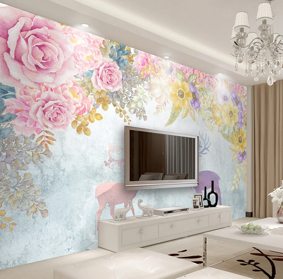 Custom background wall hand painted floral elk bedroom living room background wall mural wallpaper mural 3d wallpaper wall for
Custom background wall hand painted floral elk bedroom living room background wall mural wallpaper mural 3d wallpaper wall for