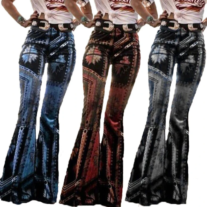 Women New Skinny Flare Pants Print Bell Bottom High Waist Long Trousers Vintage Fashion Pant Ladies Casual Clothes
Women New Skinny Flare Pants Print Bell Bottom High Waist Long Trousers Vintage Fashion Pant Ladies Casual Clothes