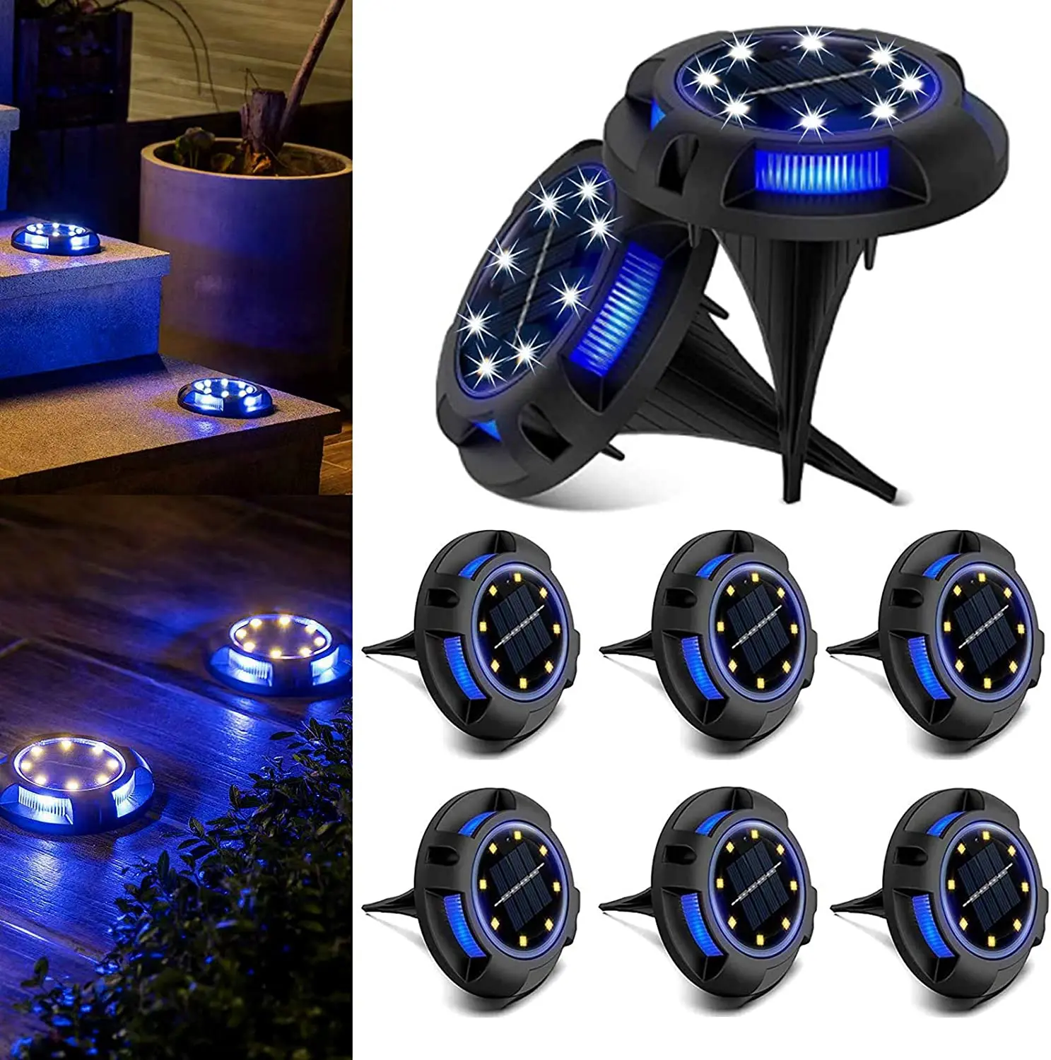 Solar Ground Lights 12 LED Disk Lights Solar Powered Waterproof In-Ground Lights for Garden Lawn Pathway Walkway Deck Yard
Solar Ground Lights 12 LED Disk Lights Solar Powered Waterproof In-Ground Lights for Garden Lawn Pathway Walkway Deck Yard