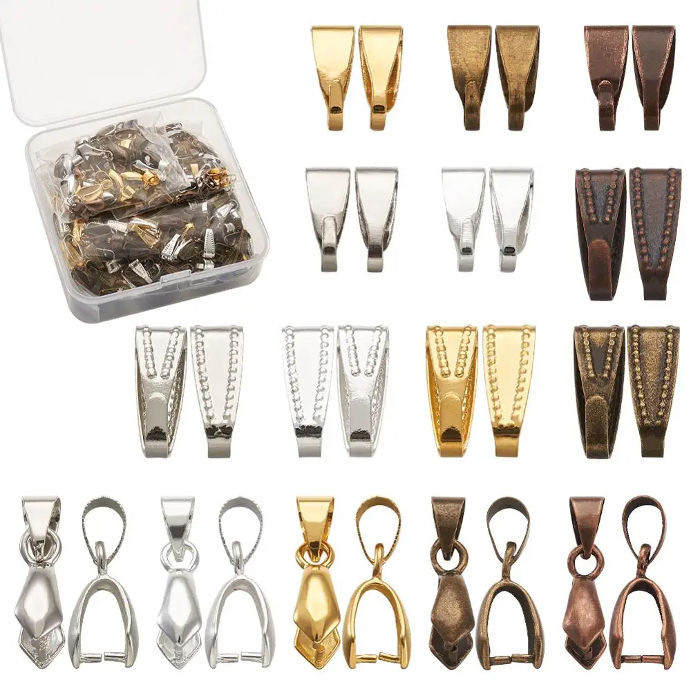 450pcs/Set Mixed Color Brass Snap on Bails Ice Pick Pinch Bails for Pendant Makings Findings DIY Necklace Jewelry 82x82x27mm 
450pcs/Set Mixed Color Brass Snap on Bails Ice Pick Pinch Bails for Pendant Makings Findings DIY Necklace Jewelry 82x82x27mm
