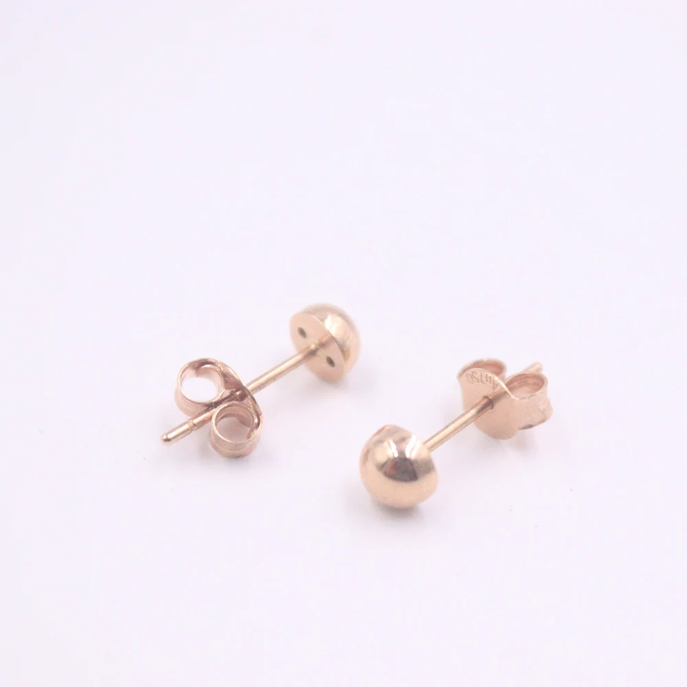 Fine Jewelry Real 18K Rose Gold Earrings Woman Luck Half Ball Stud Earrings 0.8-1g 5mmW
Fine Jewelry Real 18K Rose Gold Earrings Woman Luck Half Ball Stud Earrings 0.8-1g 5mmW
