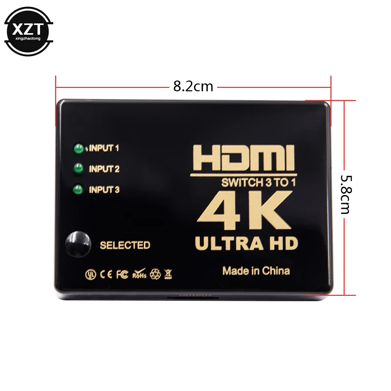 HDMI-совместимый коммутатор 4K 3 в 1 выход HD 1080P видео кабель разветвитель 1x3