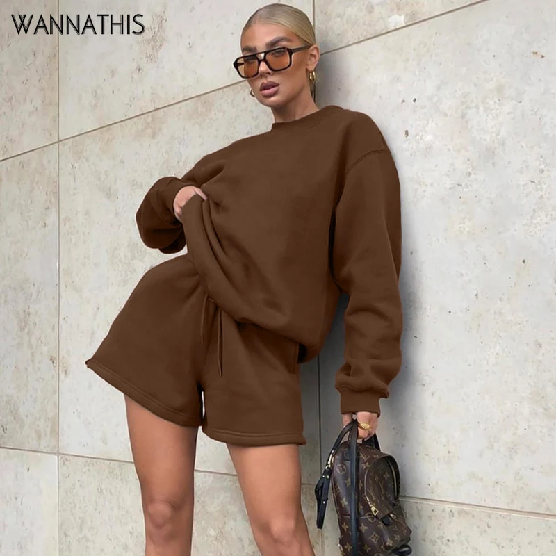 WannaThis Cotton Pocket Long Sleeve Plus Size Women 2 Pieces Sets and Loose Shorts Elastic Lace Up Solid Autumn Fitness Set 2021
WannaThis Cotton Pocket Long Sleeve Plus Size Women 2 Pieces Sets and Loose Shorts Elastic Lace Up Solid Autumn Fitness Set 2021