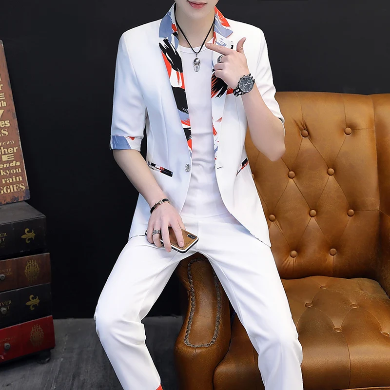 Loldeal Men 3/4 Sleeve Suit + Long Pants Two-piece Fashion Broken Lace Slim Coat Set
Loldeal Men 3/4 Sleeve Suit + Long Pants Two-piece Fashion Broken Lace Slim Coat Set