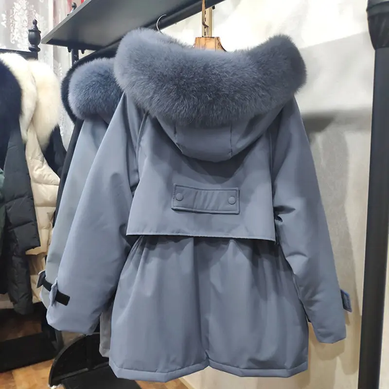 Winter Jacket Korean Style Simple White Duck Down Women's Down Pokka Thick Warm Drawstring Casual Street Parka Coat Jacket Traf
Winter Jacket Korean Style Simple White Duck Down Women's Down Pokka Thick Warm Drawstring Casual Street Parka Coat Jacket Traf