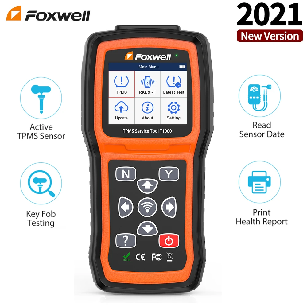 

FOXWELL T1000 OBD2 Scanner TPMS Programmer Sensor Activate Programming Tires Pressure Testers Monitoring System Trigger Tools