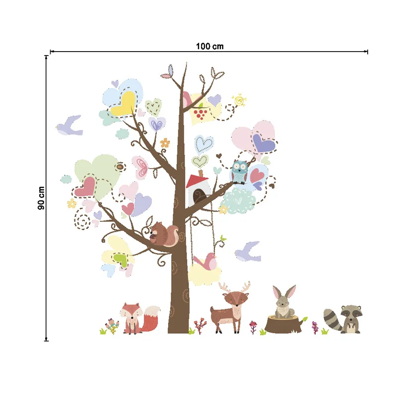 Tofok Cartoon Squirrel Elk Color The Tree Wall Sticker Children Bedroom Kindergarten Dormitory Creative Decoration Stickers 
Tofok Cartoon Squirrel Elk Color The Tree Wall Sticker Children Bedroom Kindergarten Dormitory Creative Decoration Stickers