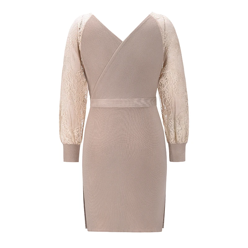 Women Casual Spring Autumn Knitted Lace Mid Dress Lady Sexy Bodycon Shirt Split Dresses 2021 Long Sleeve Lace Up Dress Vestidos
Women Casual Spring Autumn Knitted Lace Mid Dress Lady Sexy Bodycon Shirt Split Dresses 2021 Long Sleeve Lace Up Dress Vestidos
