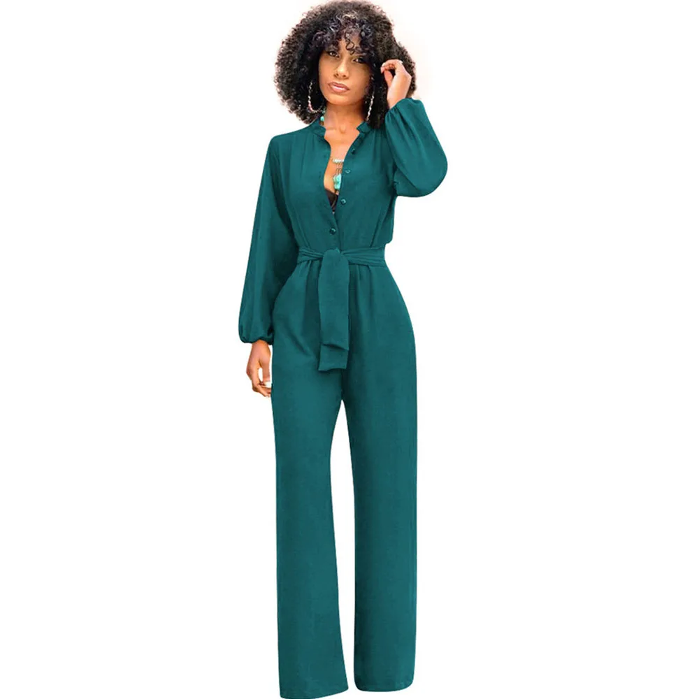 2019 Autumn Winter Long Sleeve Wide Leg Jumpsuit Overalls Women Elegant Long Pants Band Collar Work Wear Formal Evening Jumpsuit
2019 Autumn Winter Long Sleeve Wide Leg Jumpsuit Overalls Women Elegant Long Pants Band Collar Work Wear Formal Evening Jumpsuit