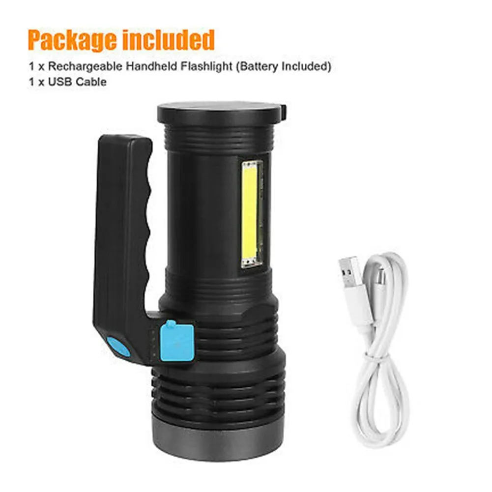 Flashlight Portable Super Bright LED Searchlight Rechargeable Spotlight Handheld Torch Lanterna Waterproof Outdoor Camping
Flashlight Portable Super Bright LED Searchlight Rechargeable Spotlight Handheld Torch Lanterna Waterproof Outdoor Camping
