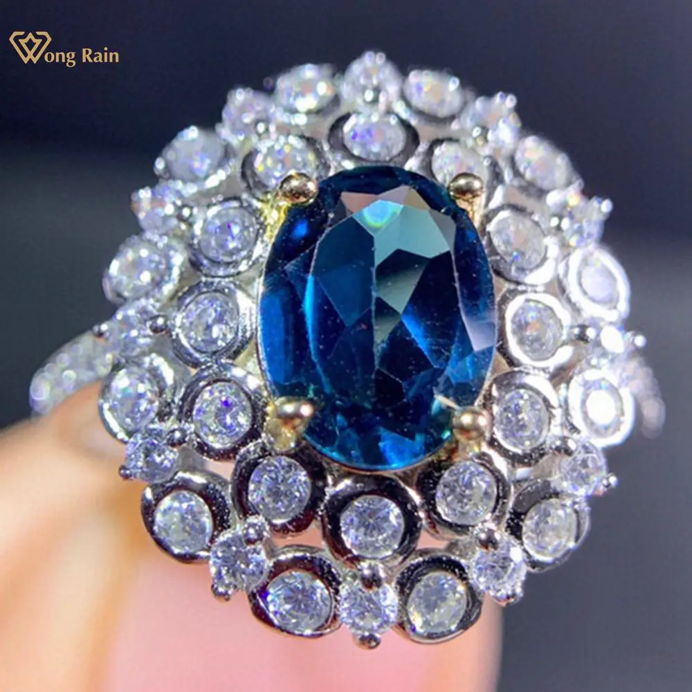 Wong Rain Temperament 925 Sterling Silver Natural Blue Topaz Created Moissanite Gemstone Party Fine Jewelry Ring For Women Gifts
Wong Rain Temperament 925 Sterling Silver Natural Blue Topaz Created Moissanite Gemstone Party Fine Jewelry Ring For Women Gifts