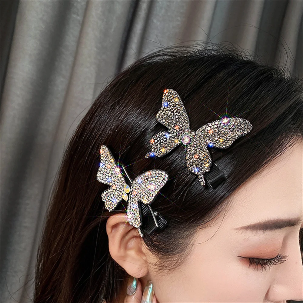 

Shiny Butterfly Hairpins Hair Clips Girls Women Simple Side Clip Bangs Clip Sweet Headdress Duckbill Clip Fashion Hair Barrette