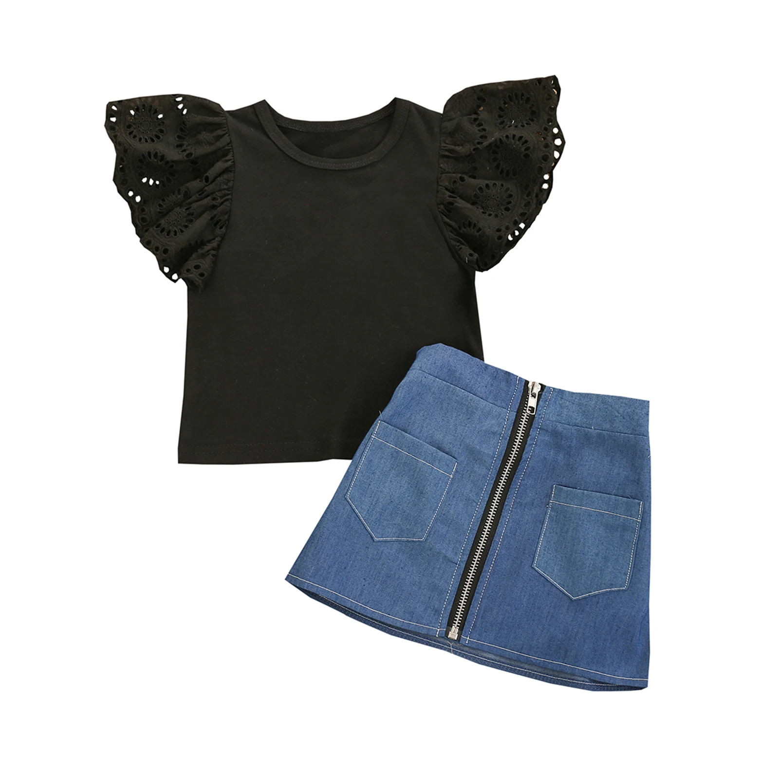 Newborn Baby Girls Clothes Set Fly Sleeve Top and Denim Mini Skirt Outfit Summer Set For Infant 6m-4Years
Newborn Baby Girls Clothes Set Fly Sleeve Top and Denim Mini Skirt Outfit Summer Set For Infant 6m-4Years