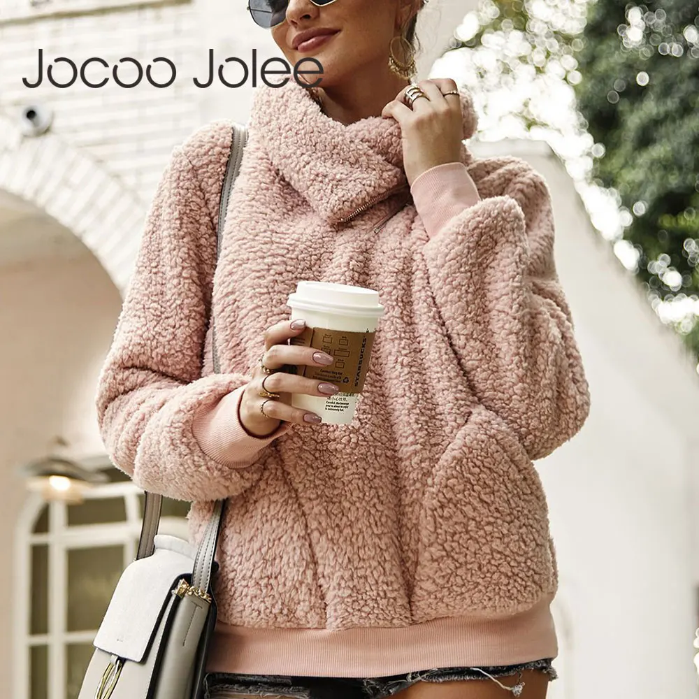Jocoo Jolee Women Casual Solid Teddy Hoodies Irregular Zipper Turtleneck Sweatshirt Vintage Pockets Loose Pullovers Fleece Tops
Jocoo Jolee Women Casual Solid Teddy Hoodies Irregular Zipper Turtleneck Sweatshirt Vintage Pockets Loose Pullovers Fleece Tops