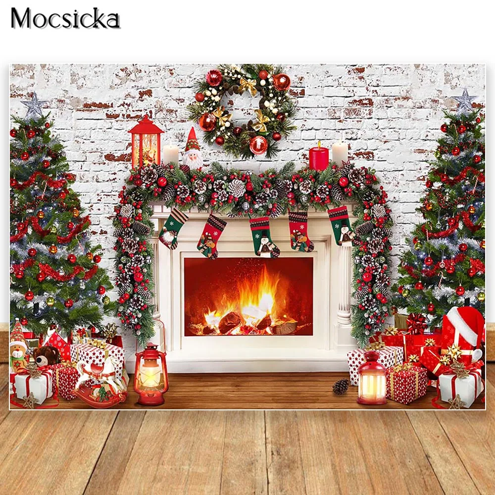 Winter Christmas Fireplace Photography Backdrop Brick Wall Xmas Party Decorations Photoshoot Background Socks Gifts Wreath Props
Winter Christmas Fireplace Photography Backdrop Brick Wall Xmas Party Decorations Photoshoot Background Socks Gifts Wreath Props