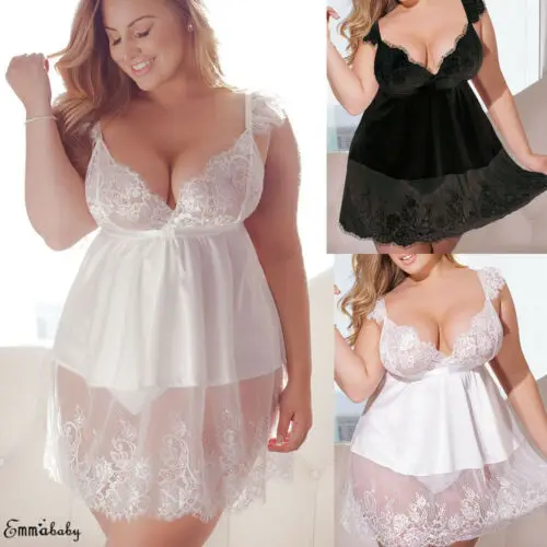 Hot Casual Lace Sleeveless Nightwear G-string Oversize Sexy Plus Size 5XL Women Nightgown Sleepwear Underwear Sleep Dress
Hot Casual Lace Sleeveless Nightwear G-string Oversize Sexy Plus Size 5XL Women Nightgown Sleepwear Underwear Sleep Dress