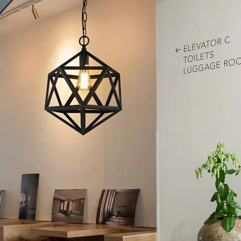 Loft Edison Cage Chandelier Retro Prolyhedron Home Living Room Dining Room Bedroom Pendant Light Ceiling Lamp Fixture PA0361
Loft Edison Cage Chandelier Retro Prolyhedron Home Living Room Dining Room Bedroom Pendant Light Ceiling Lamp Fixture PA0361
