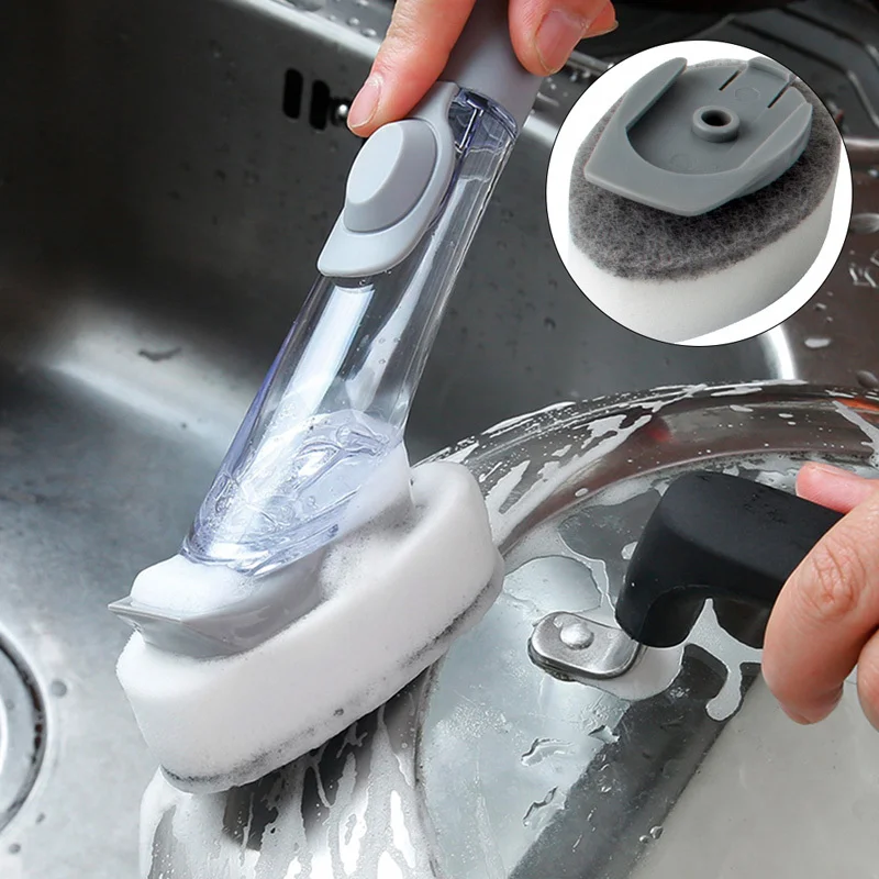 Plate Dish Pot Washing Brush With Liquid Dispenser Scrubber Multi-function Kitchen Washing Sponge Lazy Cleaner Householder tools
Plate Dish Pot Washing Brush With Liquid Dispenser Scrubber Multi-function Kitchen Washing Sponge Lazy Cleaner Householder tools