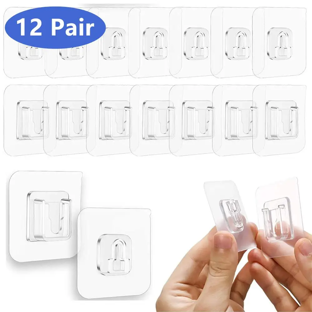 6/12 Pairs Double-Sided Adhesive Wall Hook Hanger Strong Transparent Sucker Wall Storage Holder For Kitchen Bathroom Wall Hooks
6/12 Pairs Double-Sided Adhesive Wall Hook Hanger Strong Transparent Sucker Wall Storage Holder For Kitchen Bathroom Wall Hooks