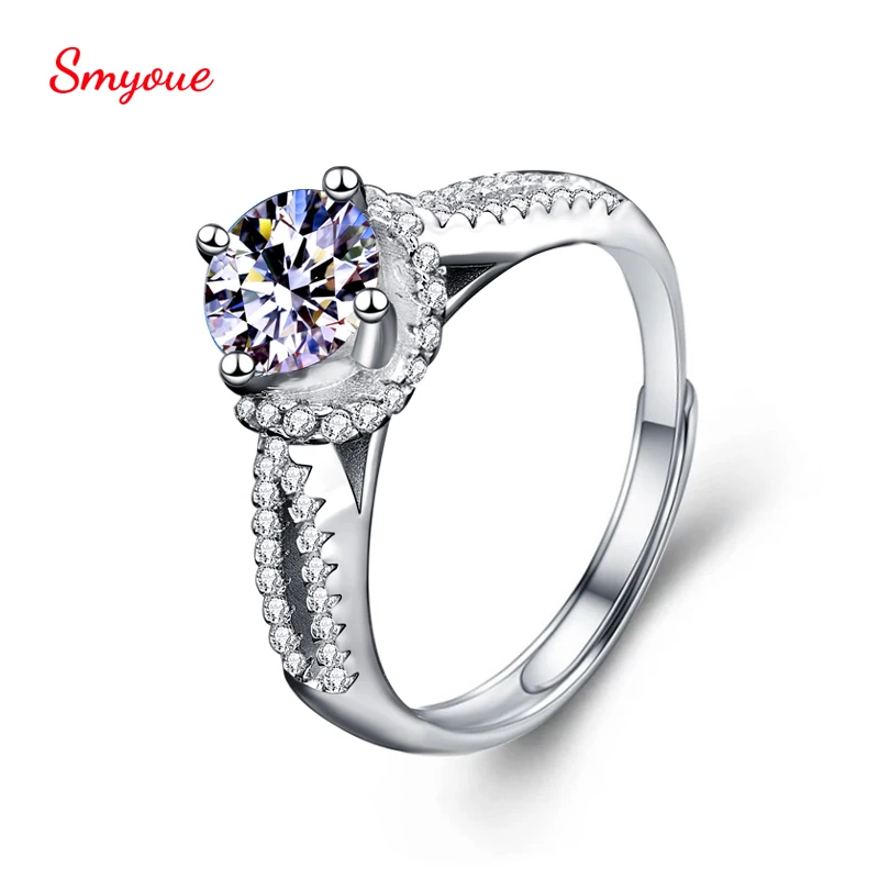 Smyoue D Color 1 Carat Real Moissanite Adjustable Rings For Women Gypsophila Wedding Diamond Ring 925 Sterling Silver Jewelry
Smyoue D Color 1 Carat Real Moissanite Adjustable Rings For Women Gypsophila Wedding Diamond Ring 925 Sterling Silver Jewelry