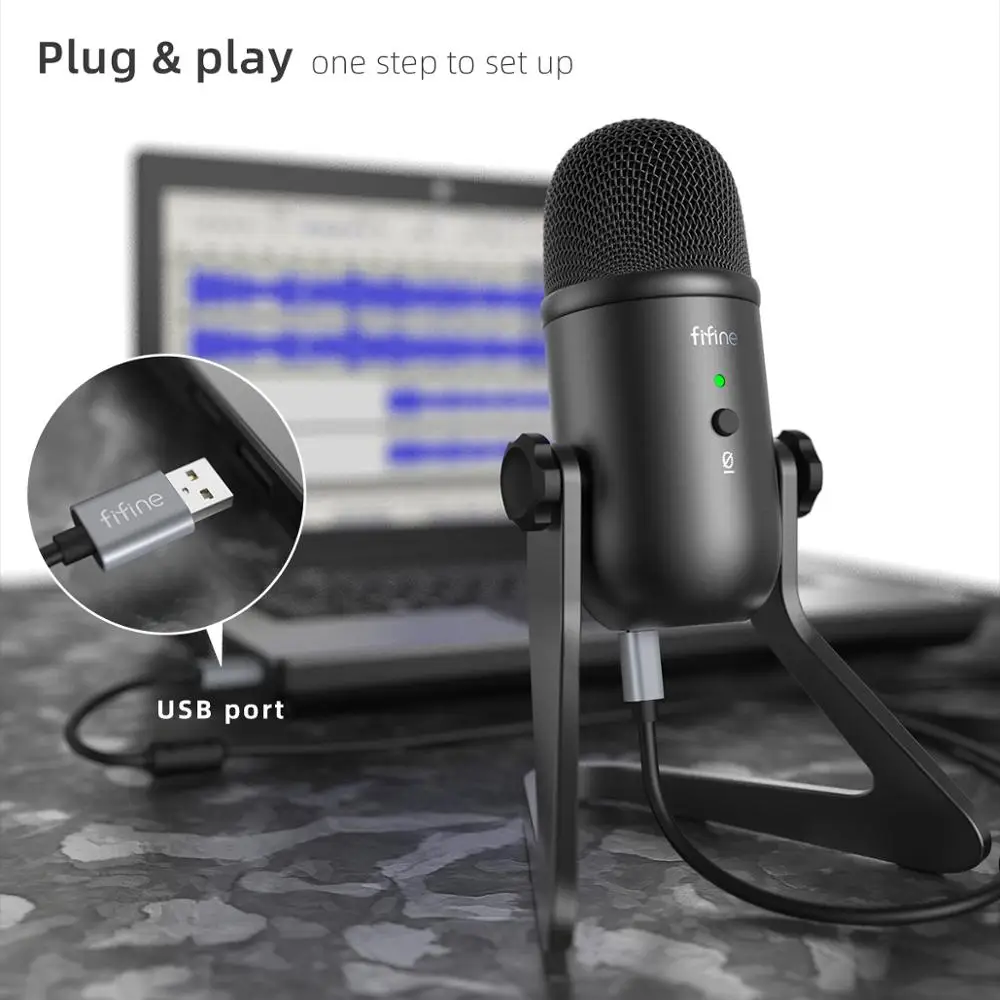 FIFINE USB Microphone for Recording/Streaming/Gaming,professional microphone for PC,Mic Headphone Output&Volume Control-K678
FIFINE USB Microphone for Recording/Streaming/Gaming,professional microphone for PC,Mic Headphone Output&Volume Control-K678